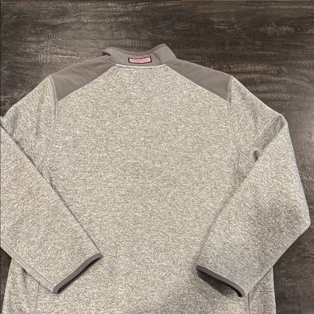 Vineyard Vines Heather Gray Quarter-Zip Pullover size Large L Men’s - Picture 7 of 8